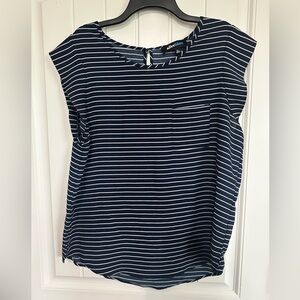 Navy striped blouse top